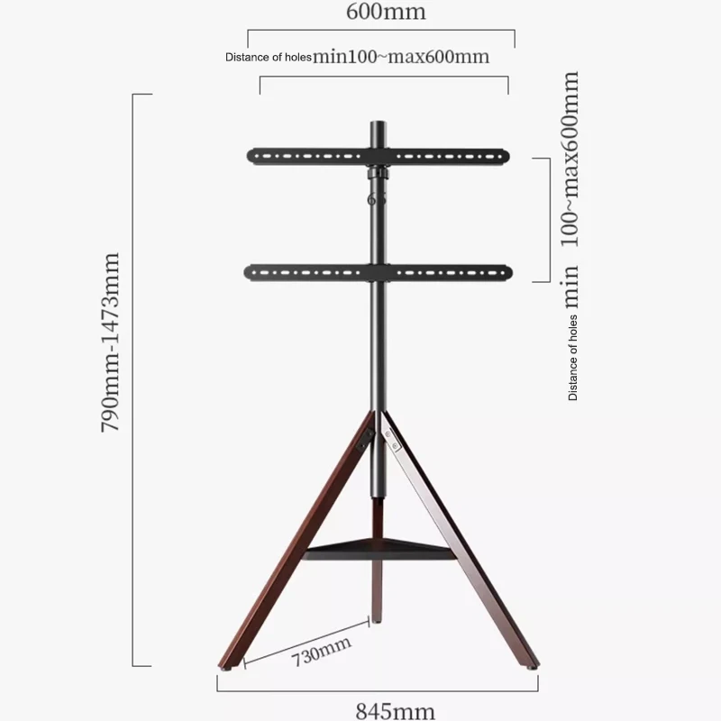 LCD Flat Panel TV Tripod Portable TV Stand Foldable Stand Mount Fits LCD LED Flat Screen TV Up To 70" - view 4