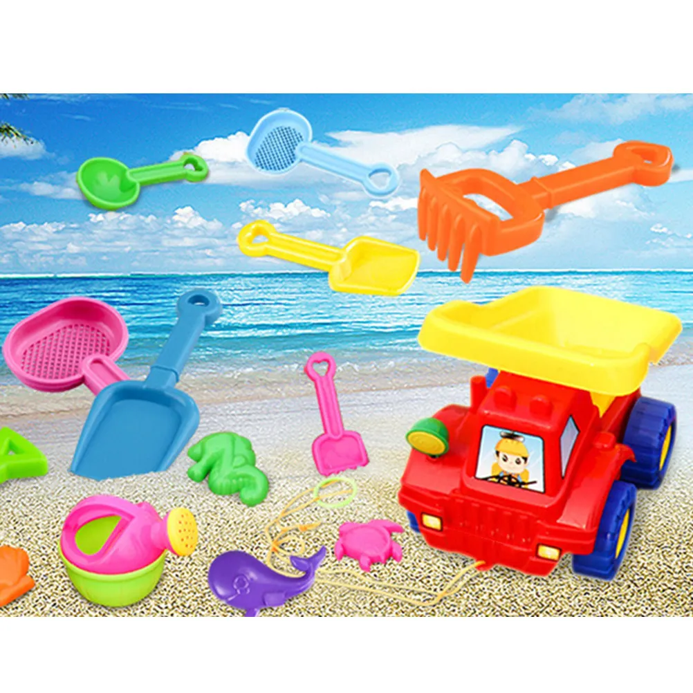 14Pcs Children Beach Sandbox Tools Premium Plastic Safe Durable Creative Imagination Color Cognition Kids Beach Play Sets