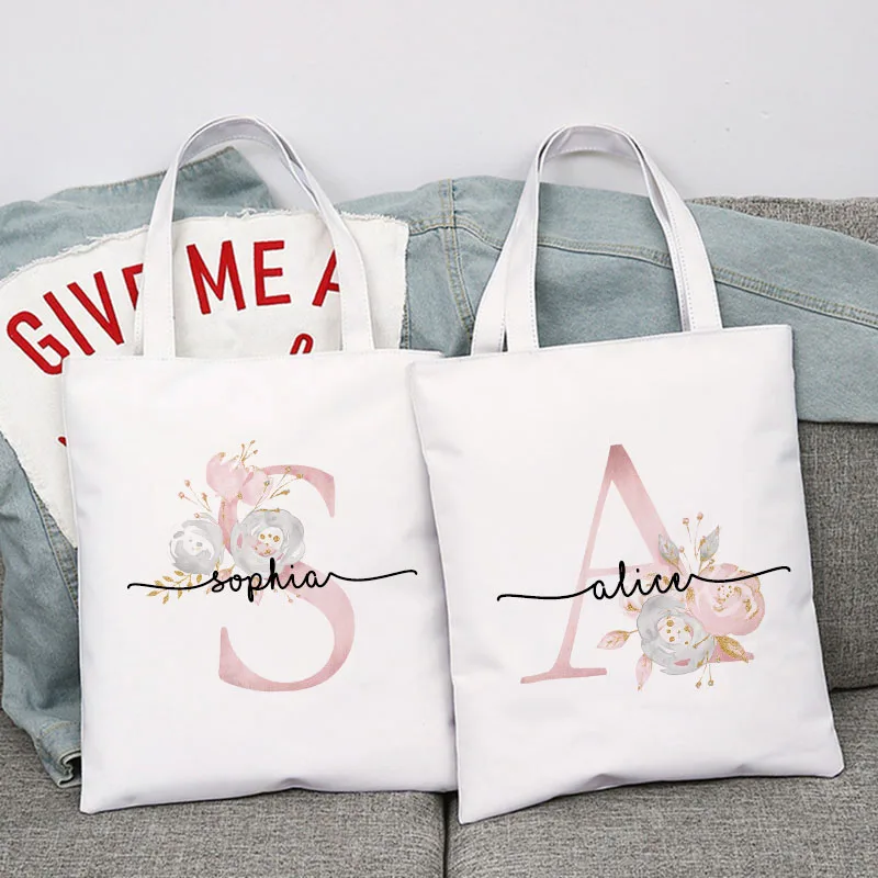 Personalized Wedding Shoulder Bag Maid of Honor Custom Name Handbag Bridal Bachelorette Party Gifts Bride Bridesmaid Tote Bags