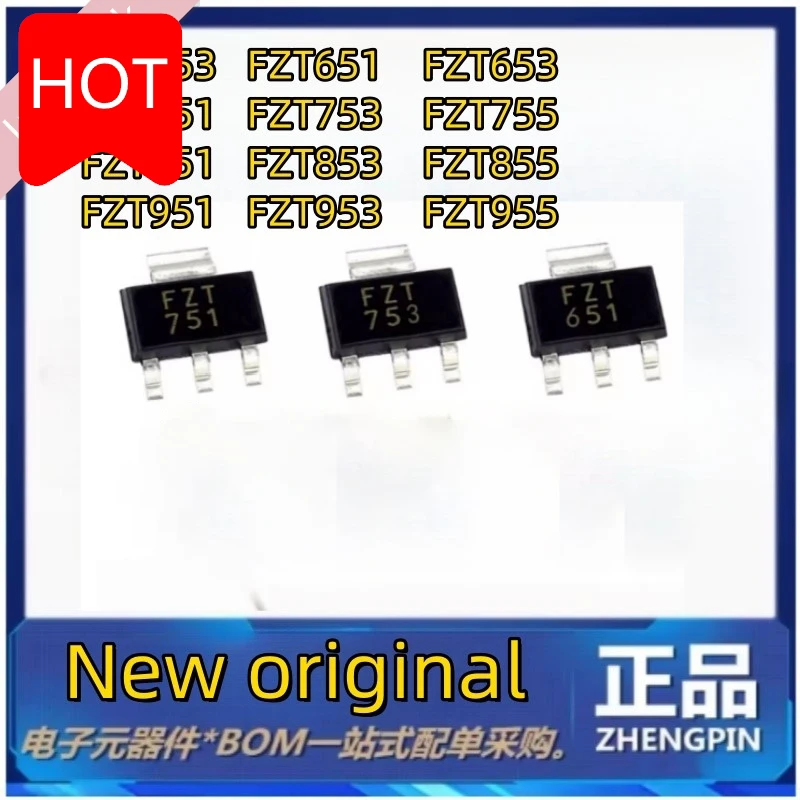 10PCS/ NEW FZT651TA FZT653 FZT655 FZT751 FZT753 FZT755 FZT851 FZT853 FZT855  FZT951 FZT953 FZT955TA  SOT-223 SMT transistor new