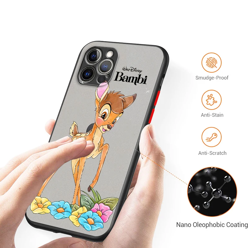 Bambi-Frosted جراب هاتف شفاف ، كرتون ديزني ، ظريف ، بلوري ، مناسب لهاتف أبل أيفون 16 ، 15 ، 14 ، 13 ، 12 ، 11 ، XS ، XR ، X ، Pro Max ، زائد, ميني #3