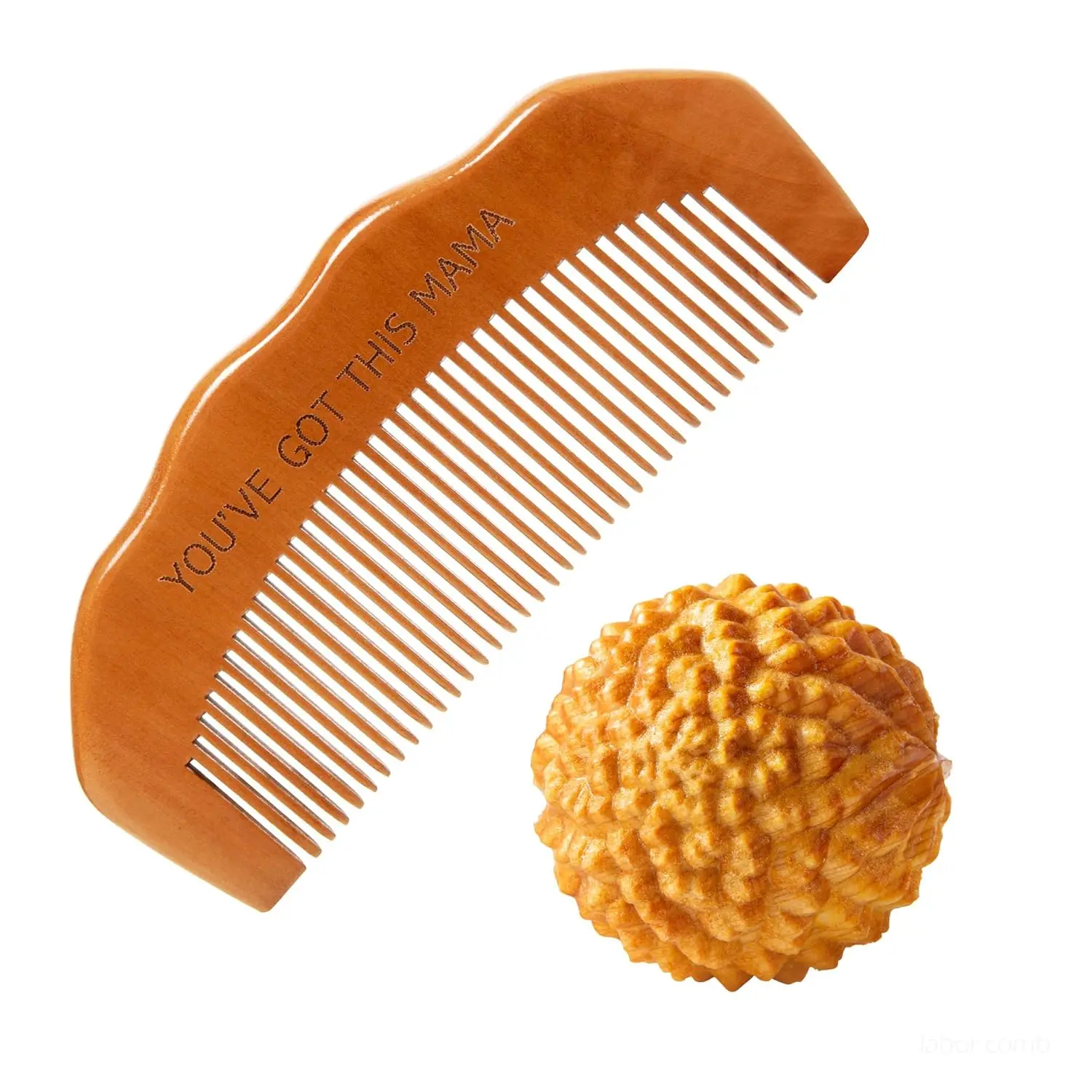 

Wooden Birth Comb & Acupressure Massage Ball Set for Labor Pain Relief, Natural Delivery Essentials, Gift for Mom