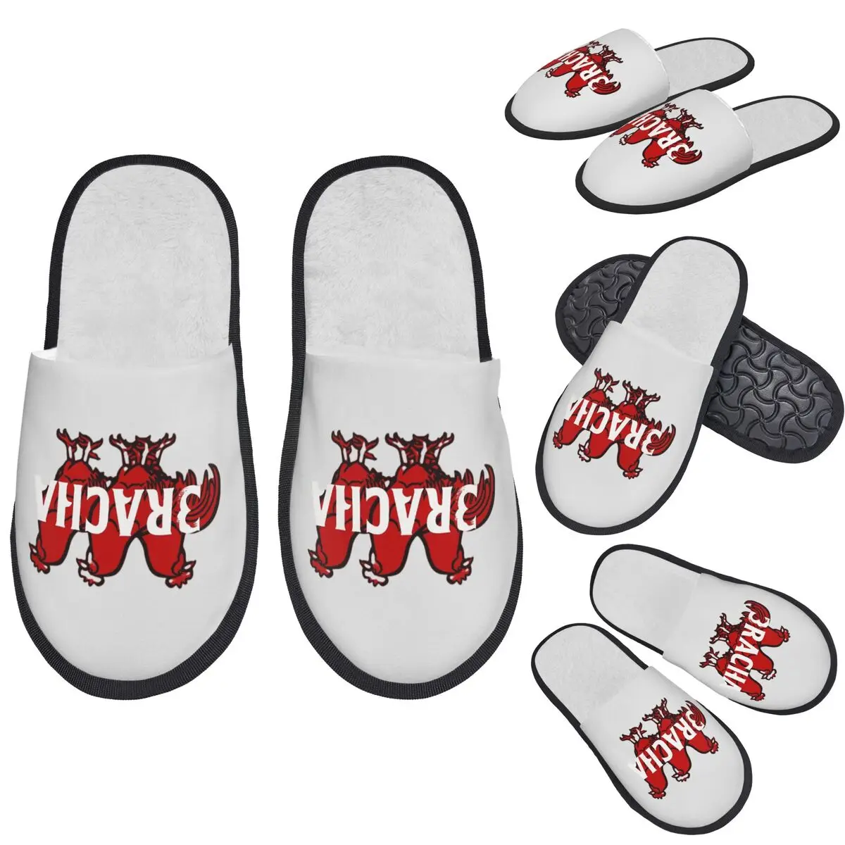 

Custom 3RACHA Slippers Memory Foam Warm Soft Women House Slipper Indoor Comfy Shoes