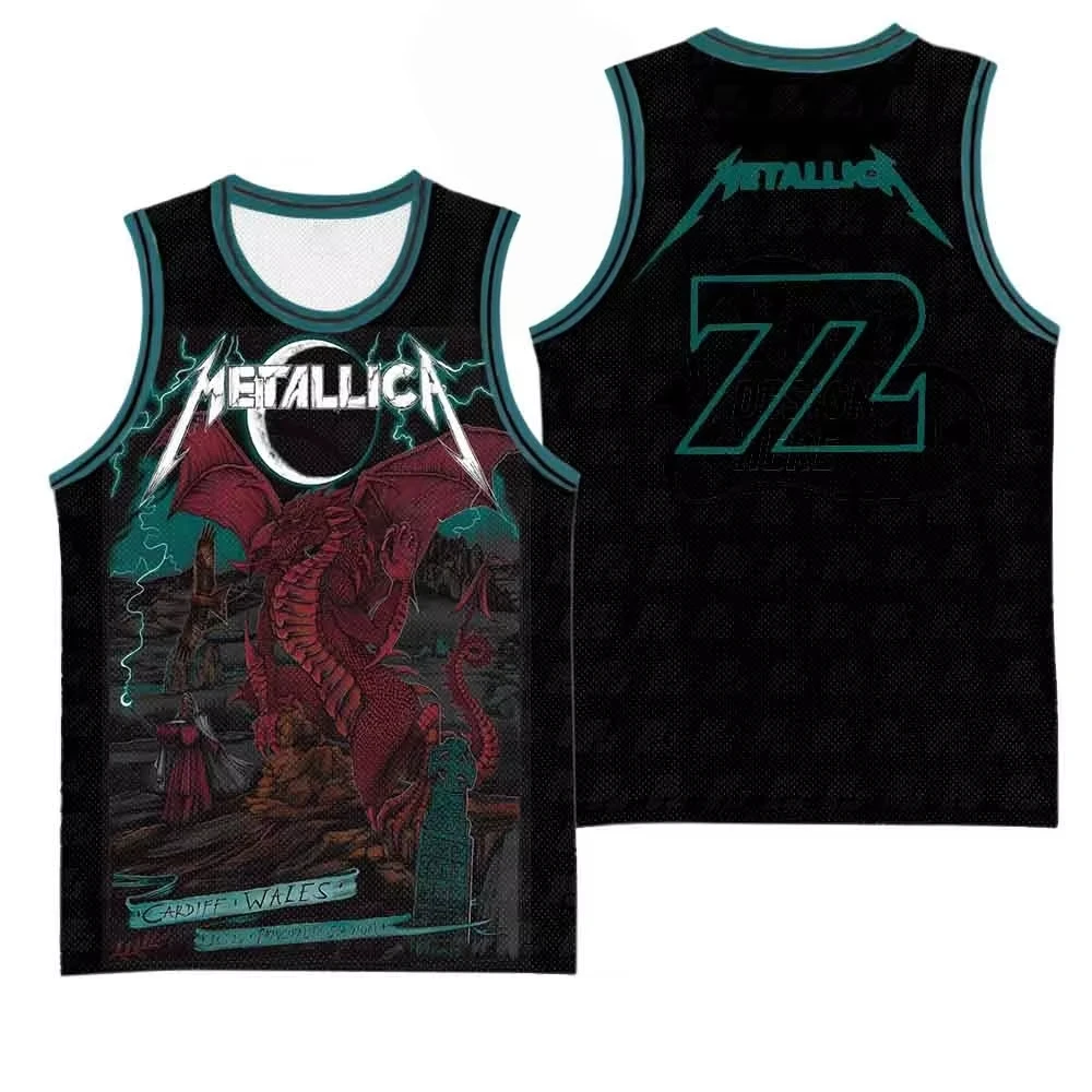 Metallica M72 Cardiff, Wales World Tour 2026 Fan Basketball Jersey Men's and Women's Summer Vest Quick Drying Loose Tank Top