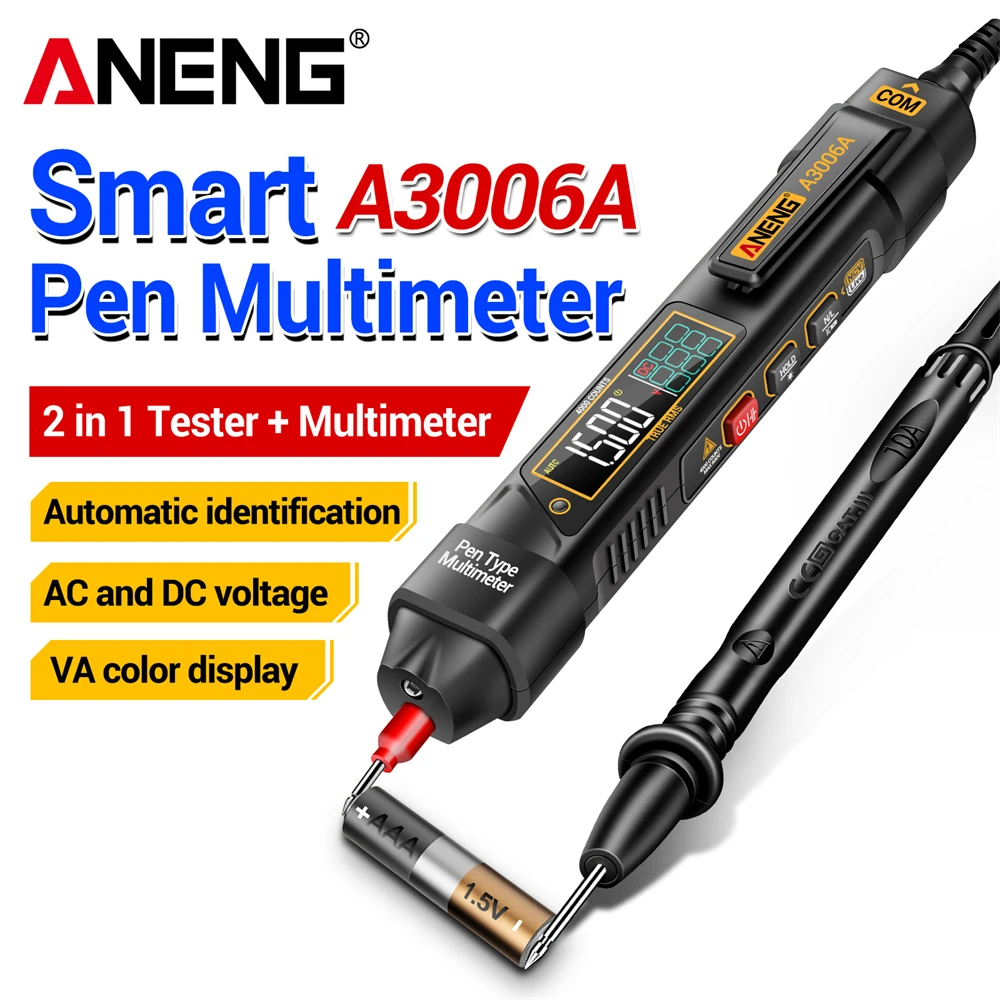 

2 in 1 Multimeter Pen Non-contact ANENG A3006A Smart Multi-functional High Precision NCV 600V Voltage Electrician/Household Tool