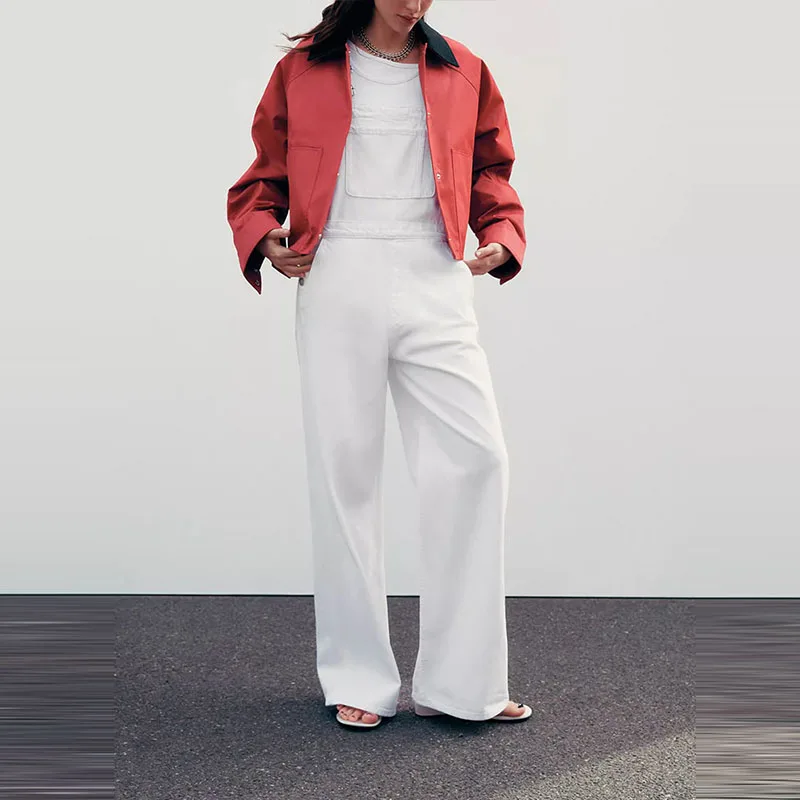 Spring 2025 Women's Sle Wax Leather Collar Jaet Patchwork Coat Street Faion Polyester Fiber 00% New Arrival