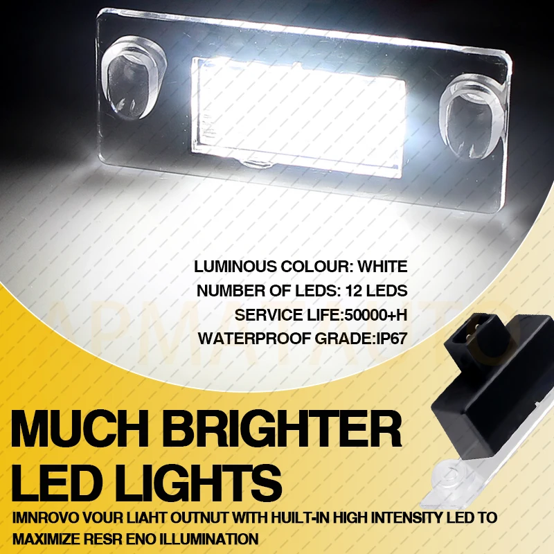 2Pcs Error Free Led License Plate Light For Audi A3 S3 Limousine A3 8L Facelift A4 B5 5B Avant Plate Lights Lamp Car-Styling view 3