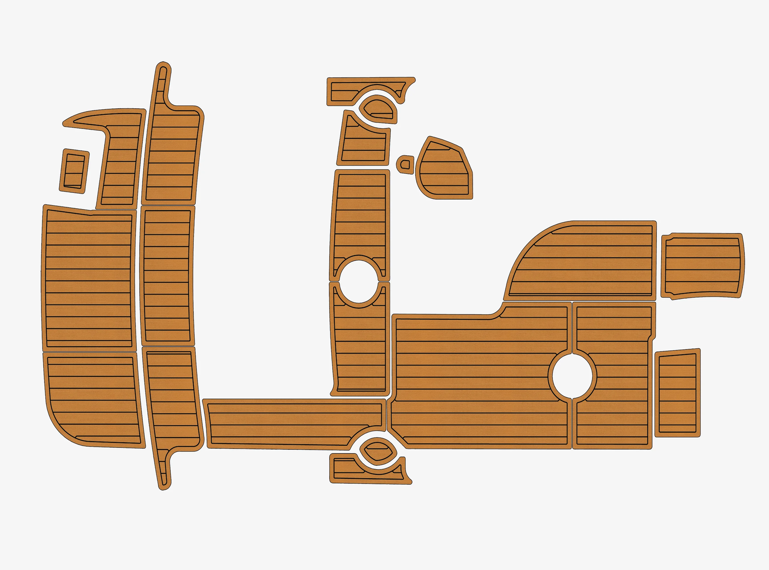 

Морской коврик из ПВХ с нескользящим покрытием EVA 1/4 дюйма (6 мм) под тик, аналог Seadek Gatorstep, для Rinker 270 Fiesta Vee Option A 1999-2001 гг.