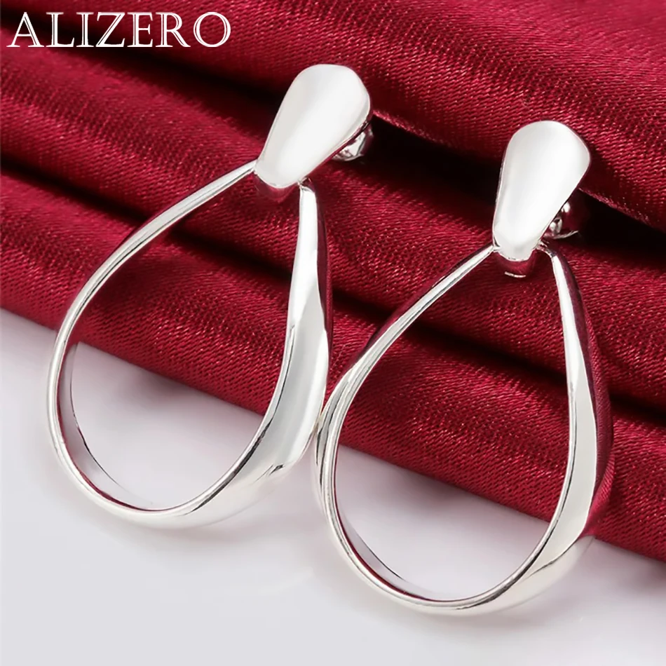 925 Sterling Silver Classic 36mm Big Circle Hoop Charm Kolczyki dla kobiet Moda Ślub Zaręczyny Biżuteria Prezent