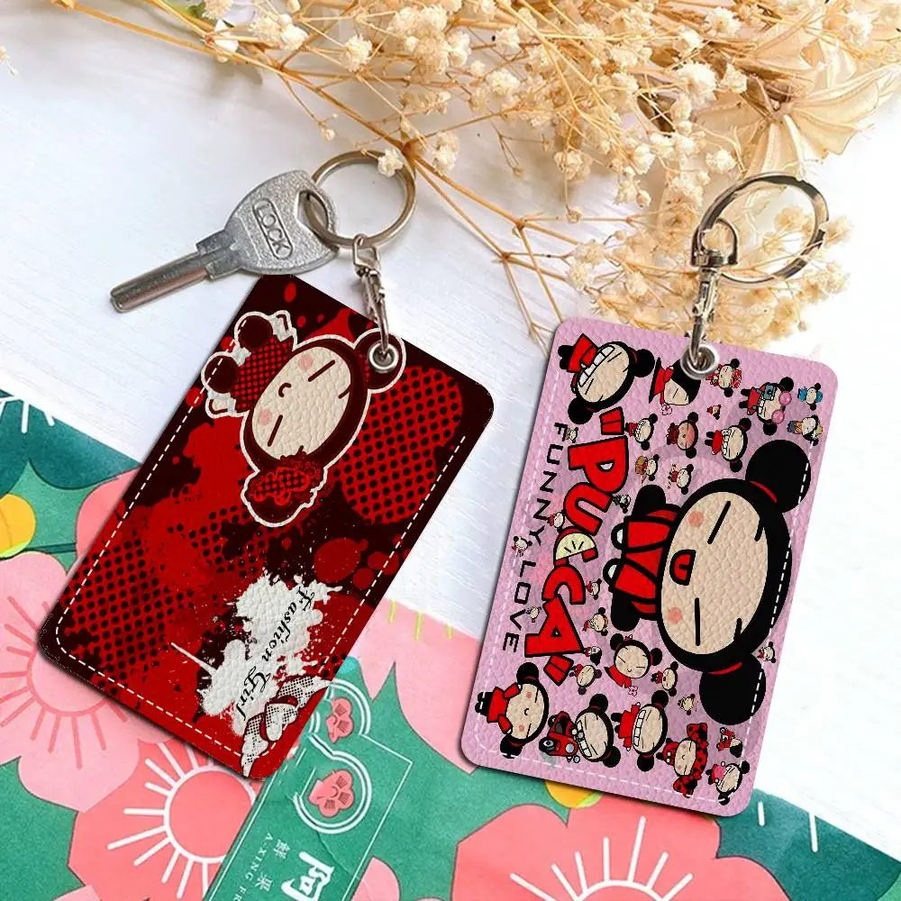 

Маленький брелок-чехол для карты доступа/лифта с мультяшным дизайном P-Pucca, милый, защитный, подарочный