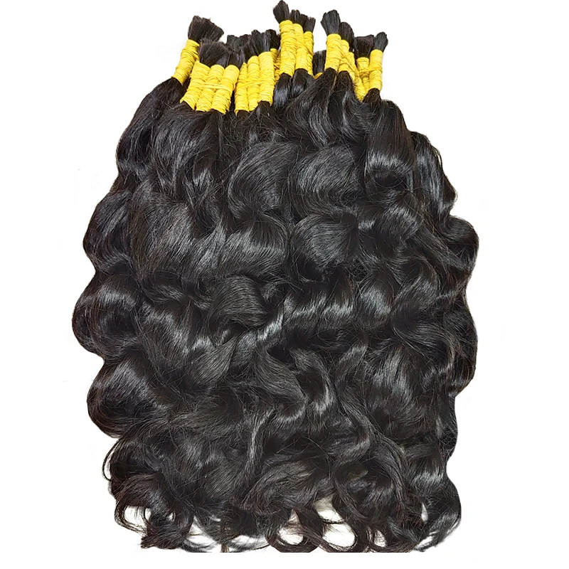 Cheveux humains bouclés en vrac pour tressage, faisceaux de cheveux bouclés, pas de trame, vague profonde, double proximité, tresses Boho sans nœuds, vente en gros