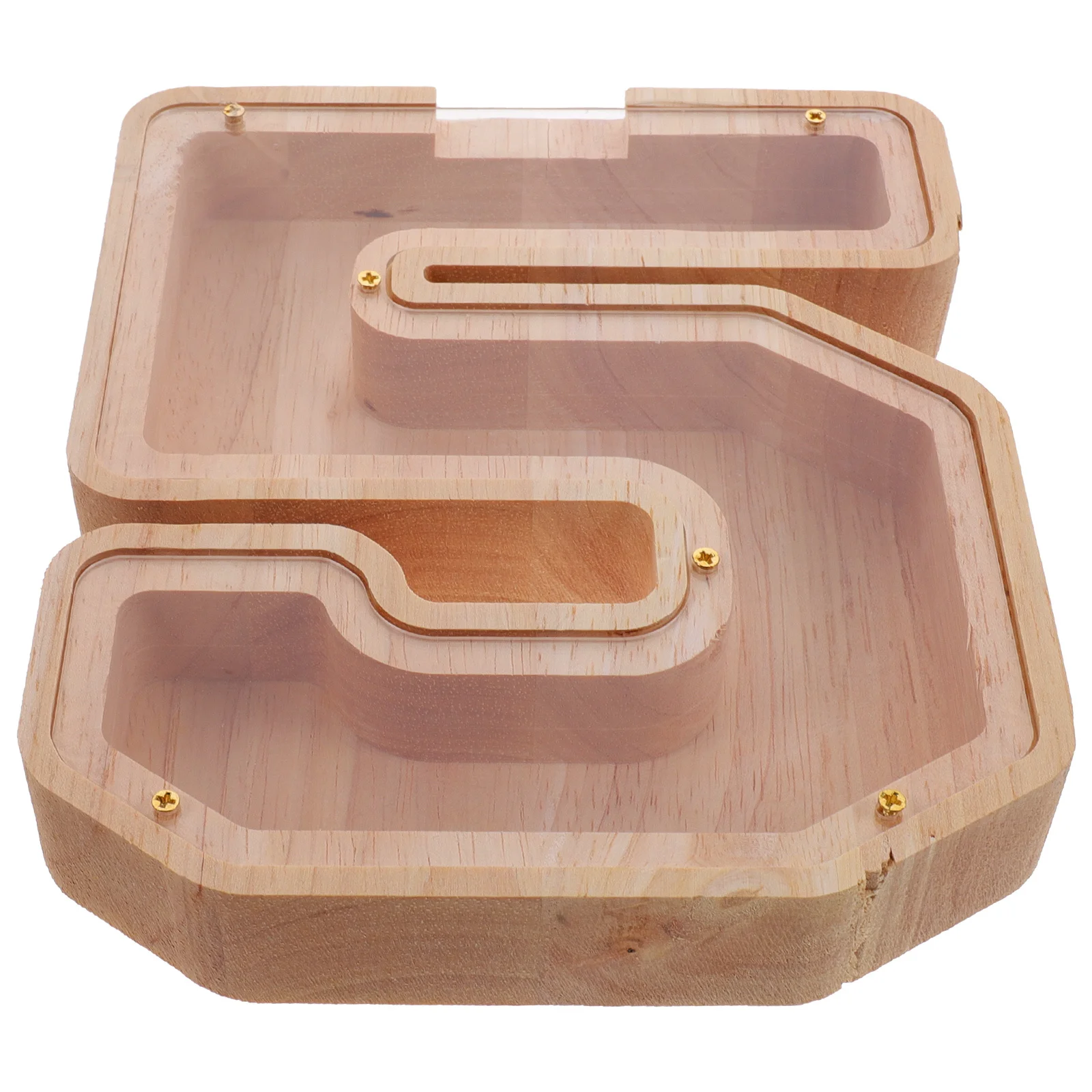 Doorzichtige houten spaarpot Moderne boerderijstijl Desktop spaarpot Muntbank voor kinderen Woondecoratie Draagbare spaarpot