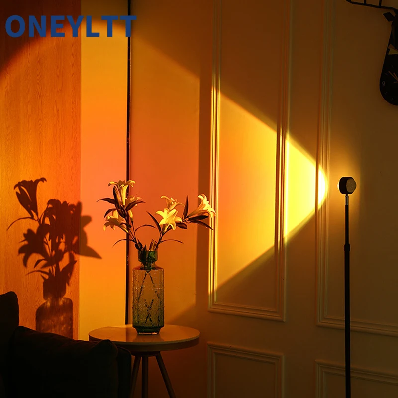 Double-headed floor lamp adjustable height romantic sunset bedroom Led projection lamp bar floor lamp dance floor night light