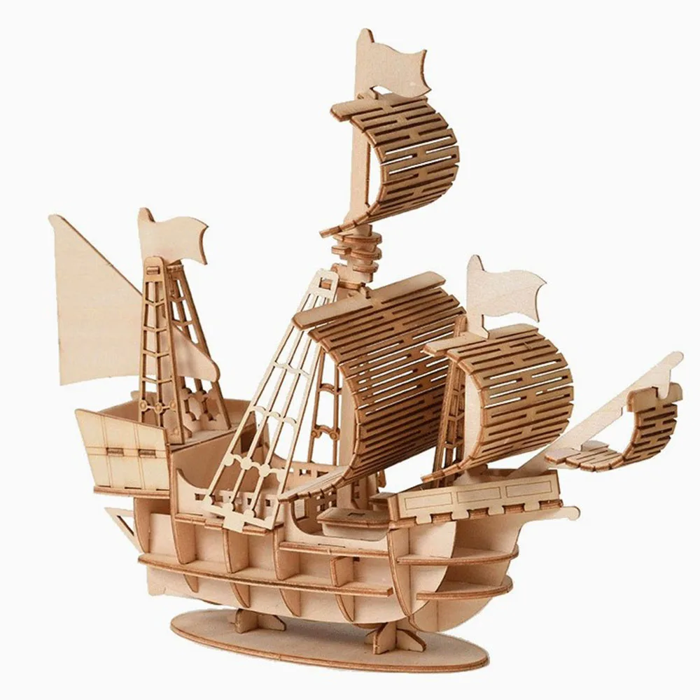 3D Segelboot Flugzeug Holz Puzzle Montage Modell Puzzle DIY Handwerk Gebäude Kit Spielzeug Für Geburtstag Weihnachten Geschenke Hause Dekoration – Detail 6