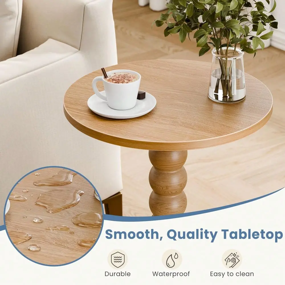 Wood Side Table Modern Solid Wood Leg Accent End Table Small Space Drink Table For Living Room Bedroom Corner - view 2
