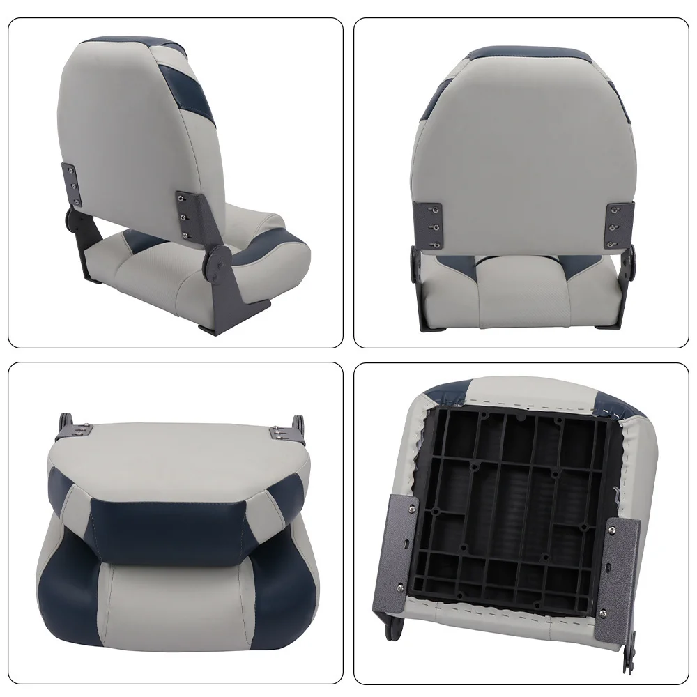 Foldable Marine Seats Comfortable and Waterproof Boat Seat Durable High Back Seat for Fishing Boat Canoe Boat Accessories Marine