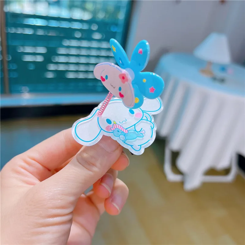 Creative Sanrio Pinwheel Hairpin Hello Kitty Cinnamoroll Kuromi Purin Kids Cute Head Accessories Kids Hair Clip Girls Headdress