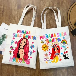 Karol G Music Singer Shopper Bags Shopping Bag Bichota Manana Sera Bonito Tote Bag borsa a tracolla borsa di tela borsa grande College