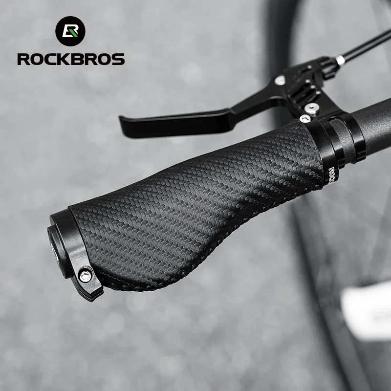 ROCKBROS maniglie per biciclette manopole MTB manopole per manubrio per bici da strada in pelle PU morbide antiscivolo accessori per biciclette confortevoli