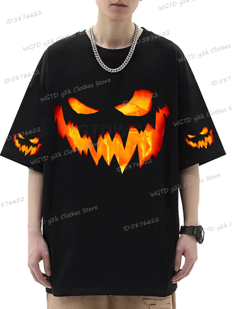 

Wild Halloween Women Fashion Tees T-shirts Casual Short Sleeve Cotton Shirt Harajuku Skeleton Spooky Season T Shirts Clothes