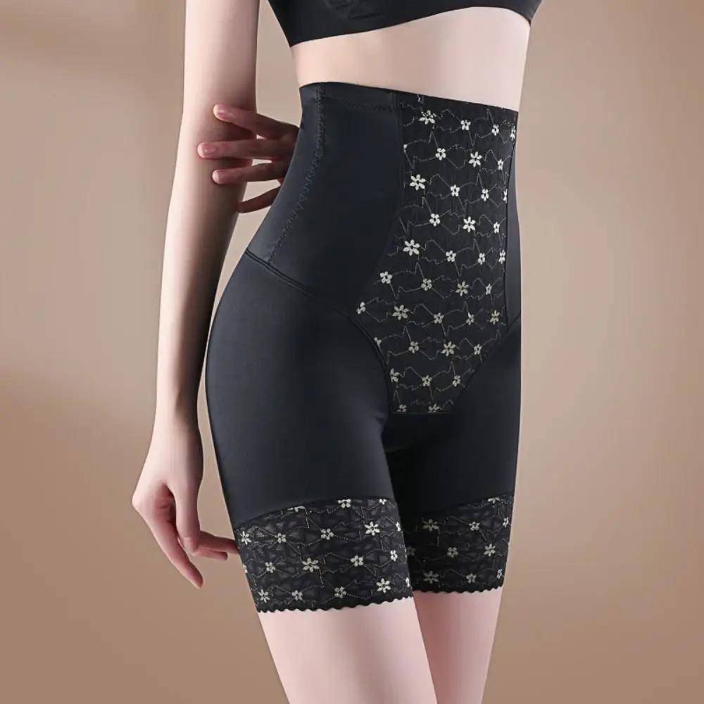 

Модные утягивающие трусы-боди с сетчатыми вставками и цветочным узором, с высокой талией, бесшовные, для коррекции фигуры и подтяжки ягодиц, женские