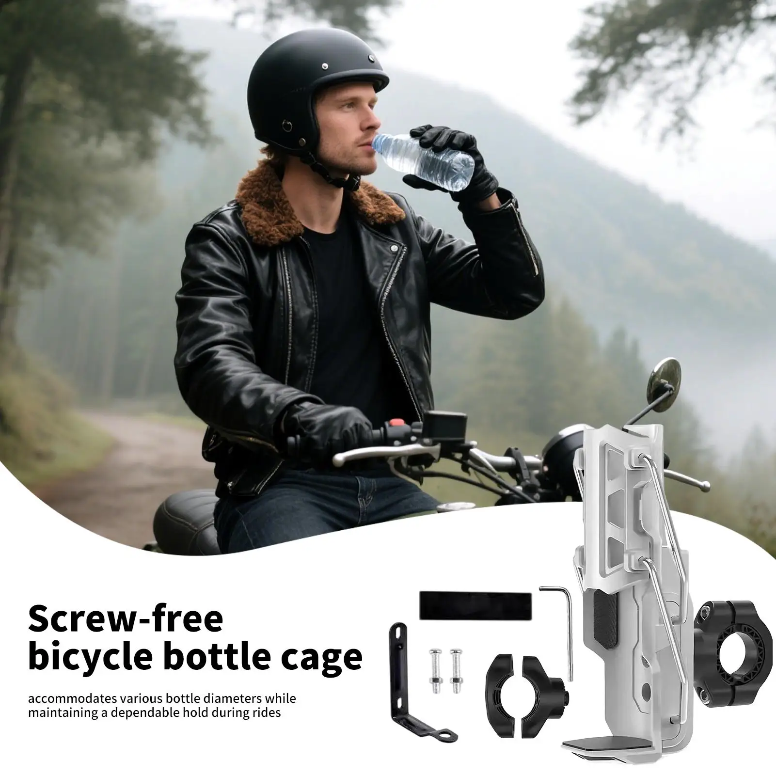 

Bike Water Bottle Holder 360-Degree Rotation Bike Cup Bracket Adjustable Water Bottle Cage For Family Youth Teens Son Daughter
