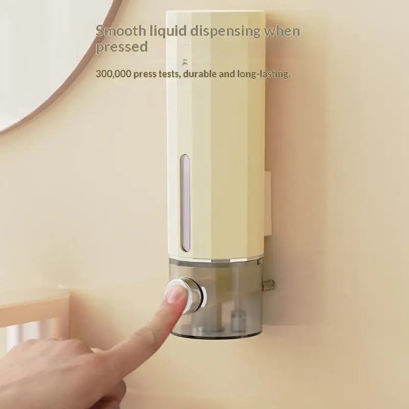 Wall Mounted Soap Dispenser No Drilling Needed Clear Visible Window Perfect For Bathroom Kitchen Hotel Use