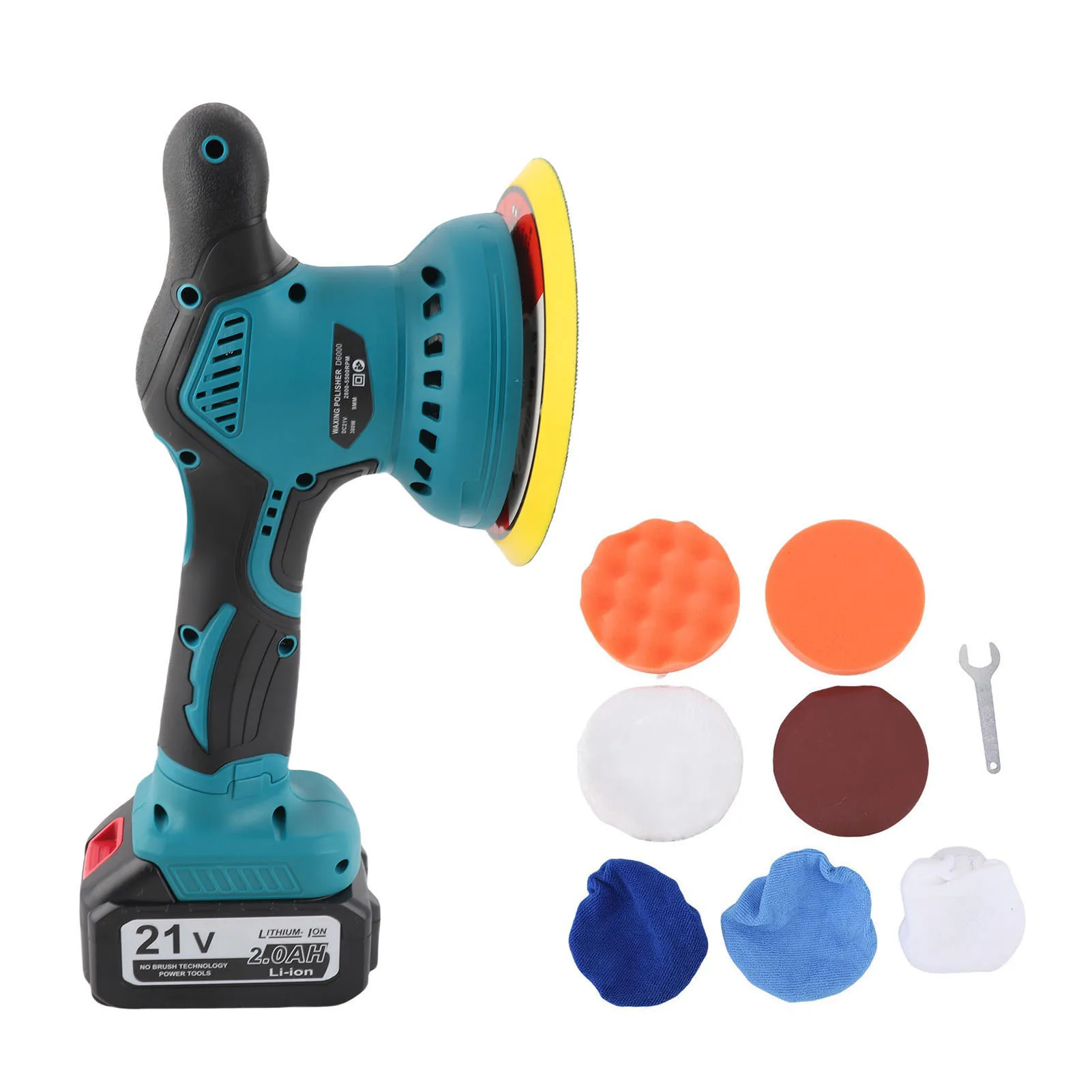 

Cordless Car Buffer Polisher Cordless Car Polishing Machine 6 Inch Uniform Waxing 2600mAh Rechargeable Battery for Maintenance