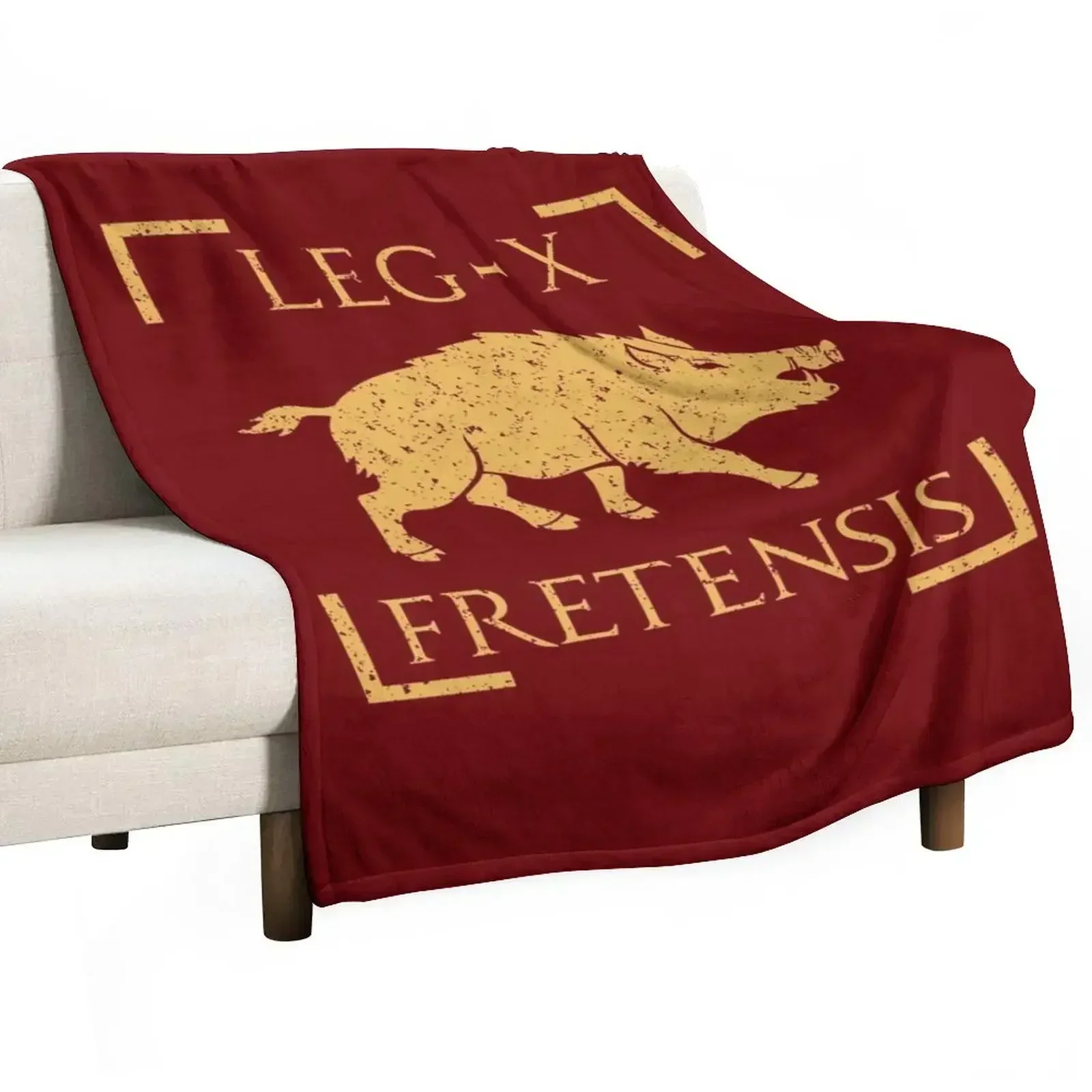 Legio X Fretensis Boar Emblem Roman Legion Throw Blanket Furry Hair Soft Big Extra Large Throw Blankets