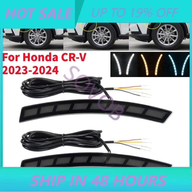 SOVOB 1Pair Right Left LED Wheel Side Marker Lights Daytime Running Lamp Accessories For Honda CR-V 2023-2024