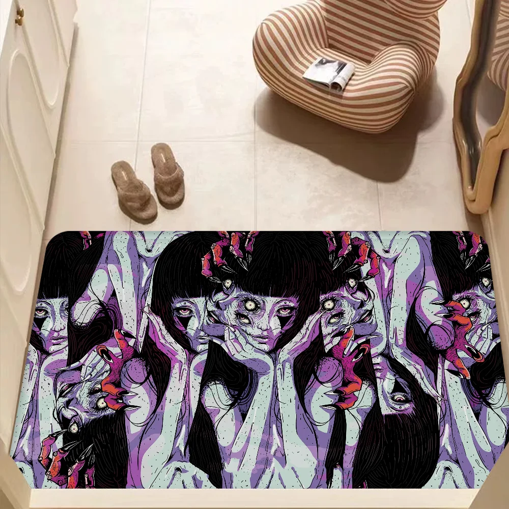 Entrance Doormat Junji Ito Cute Room Mats Retro Multiple Choice Living Room Kitchen Rug Non-Slip Welcome Rug