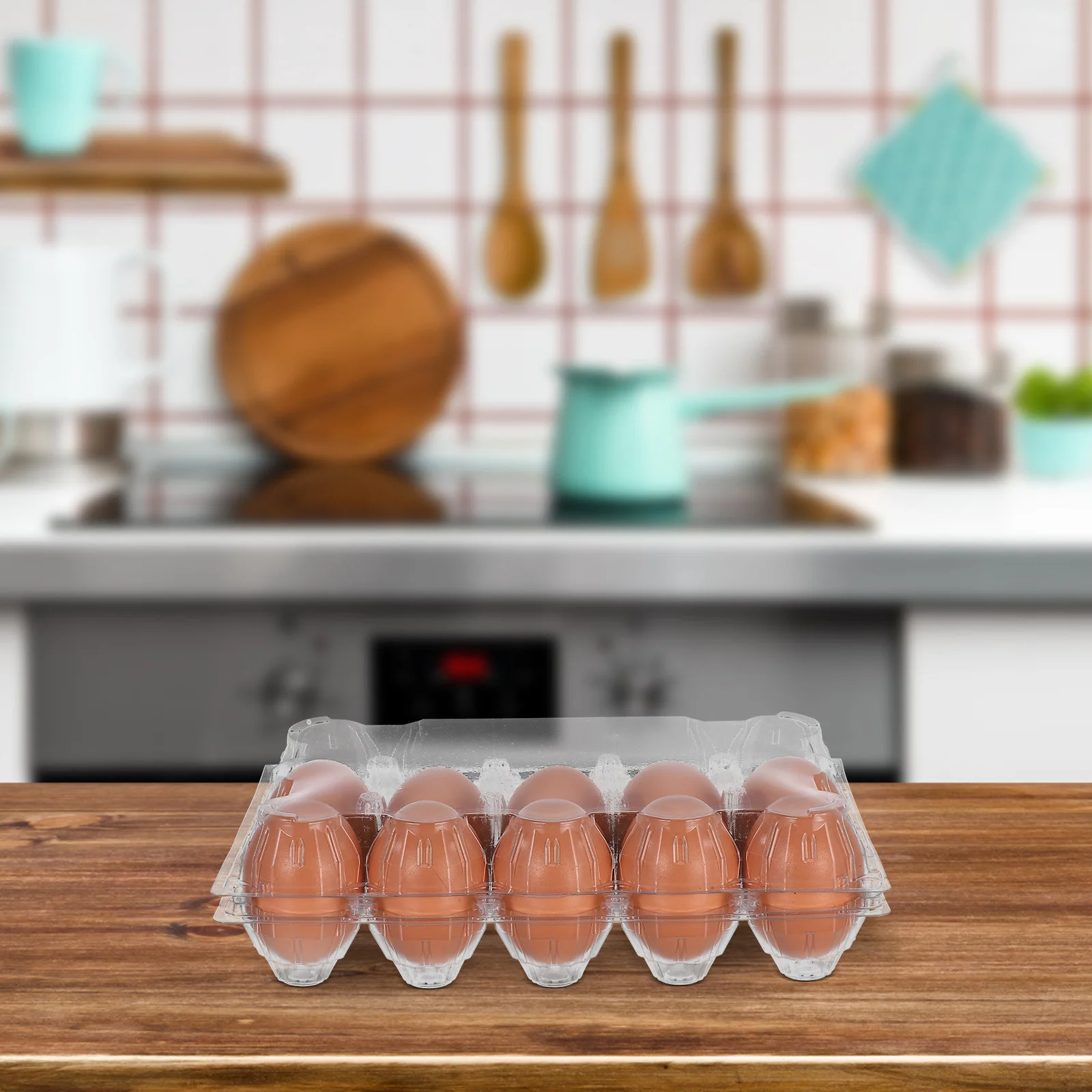 

6Pcs Egg Organizer Clear Plastic Transparent Reusable Egg Storage Box Compact Refrigerator Holder Tray for Kitchen