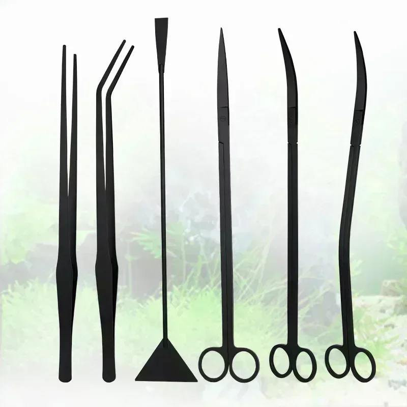35cm Przeciągająca się duża podkaszarka do trawy wodnej Nożyczki ze stali nierdzewnej Pęseta do akwarium Krajobraz Proste zakrzywione nożyce
