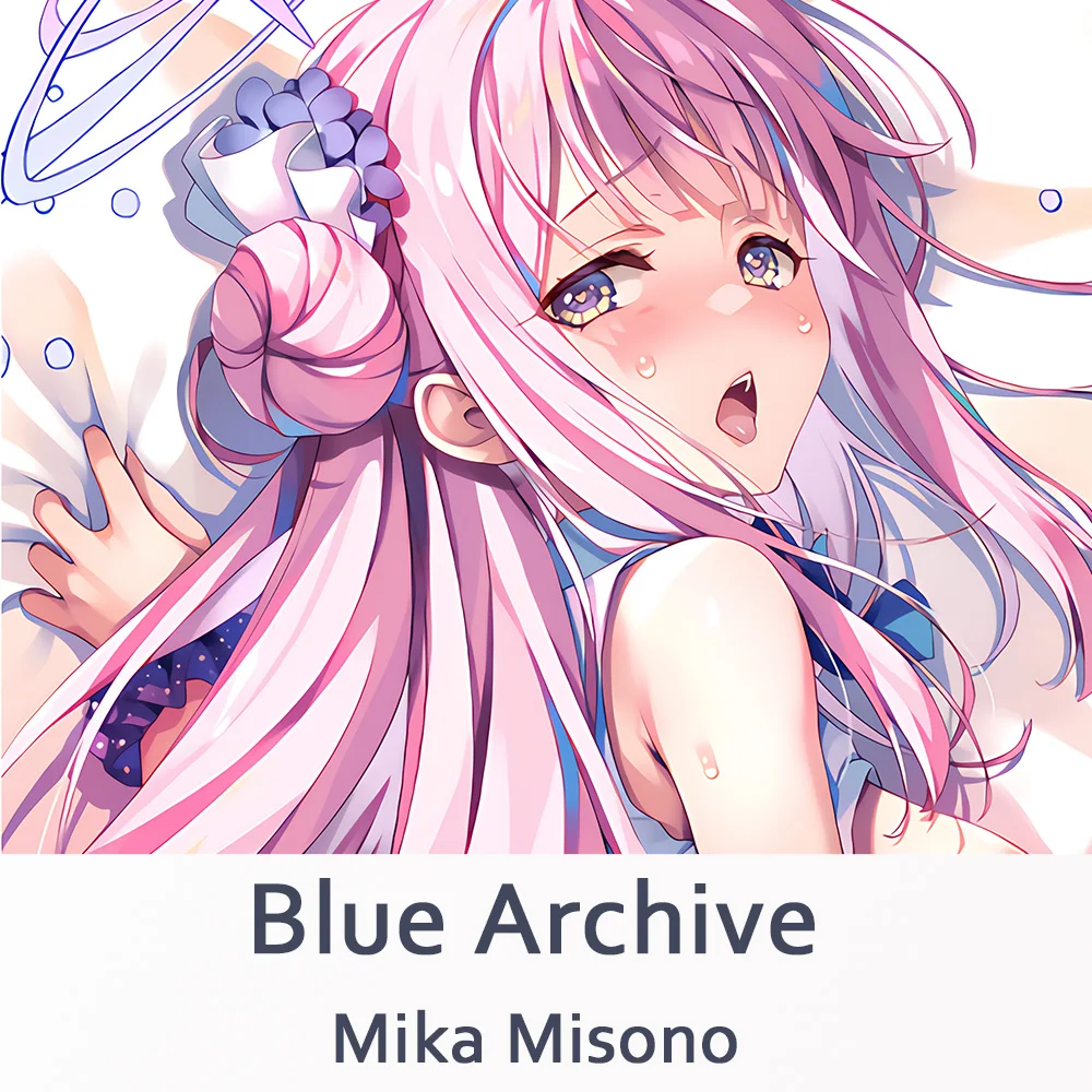 Dakimakura الأزرق أرشيف ميكا ميسونو كيس وسادة أنيمي تأثيري المعانقة اكسسوارات الجسم هدايا