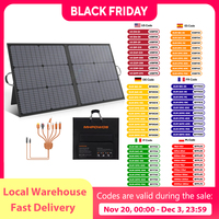 MHPOWOS 110W Portable Solar Panel,Camping Essentials,Foldable Solar Charger for Power Station,20V Output with Kickstands for RV