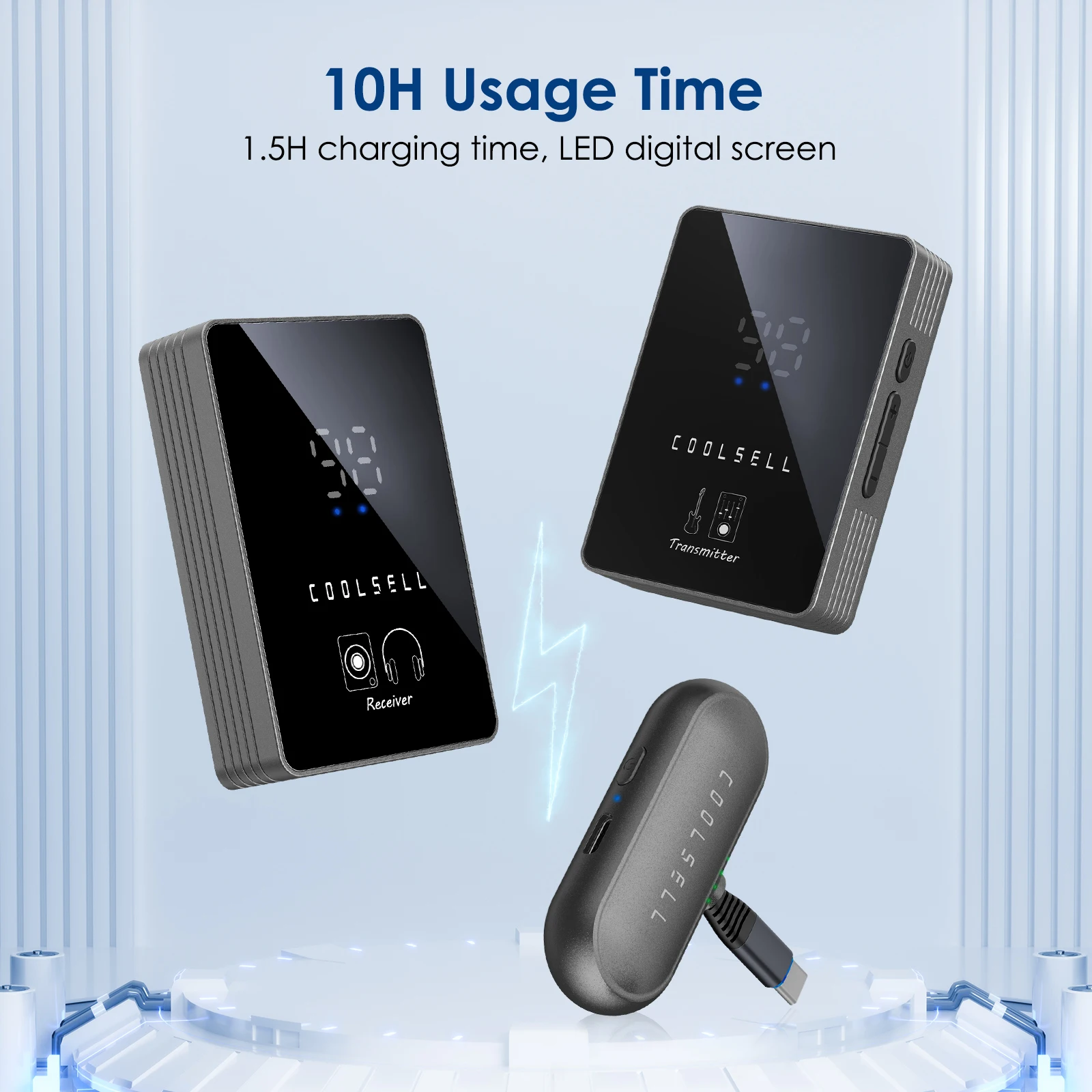 5.8G لاسلكي متعدد الوظائف IEM/جيتار نظام واجهة الصوت البث المباشر/التسجيل الارسال Bodypack استقبال مريح