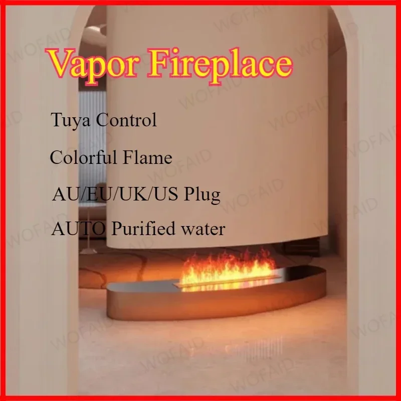 

New 3D Atomized Fireplace Tuya Smart Home Simulation Flame European Fake Decorative Electronic Fireplace Cabinet Humidifier