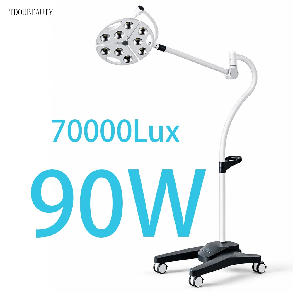 KD-2012L-5 Mobile LED Shadowless Surgical Lamp, 5 Holes 65000Lux 4500K Floor Standing Light CE for Dental & Emergency Room