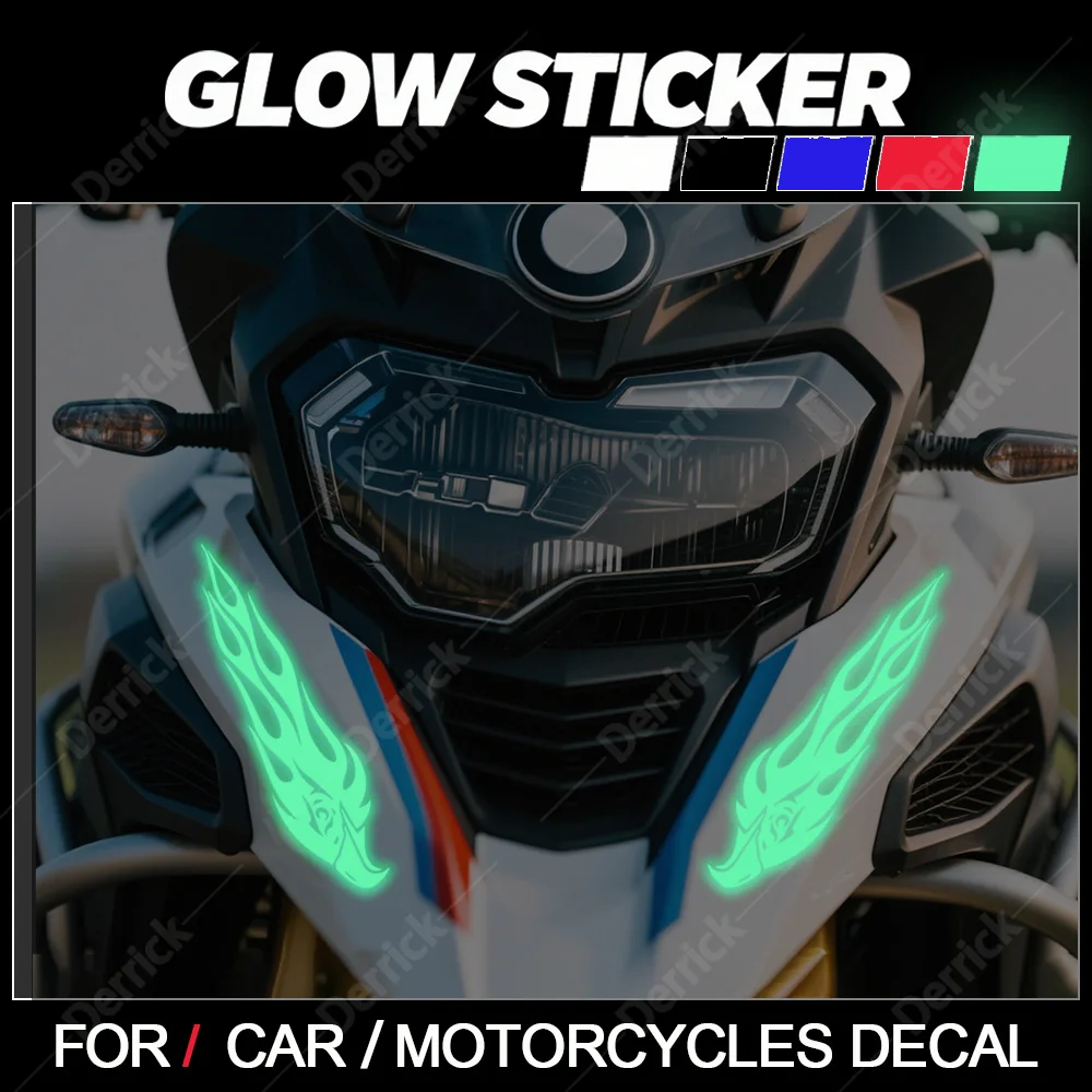 

2 PCS Motorcycle Glow Stickers - personalized Waterproof Stickers Suitable For Motorcycle Fuel tanks And Helmets