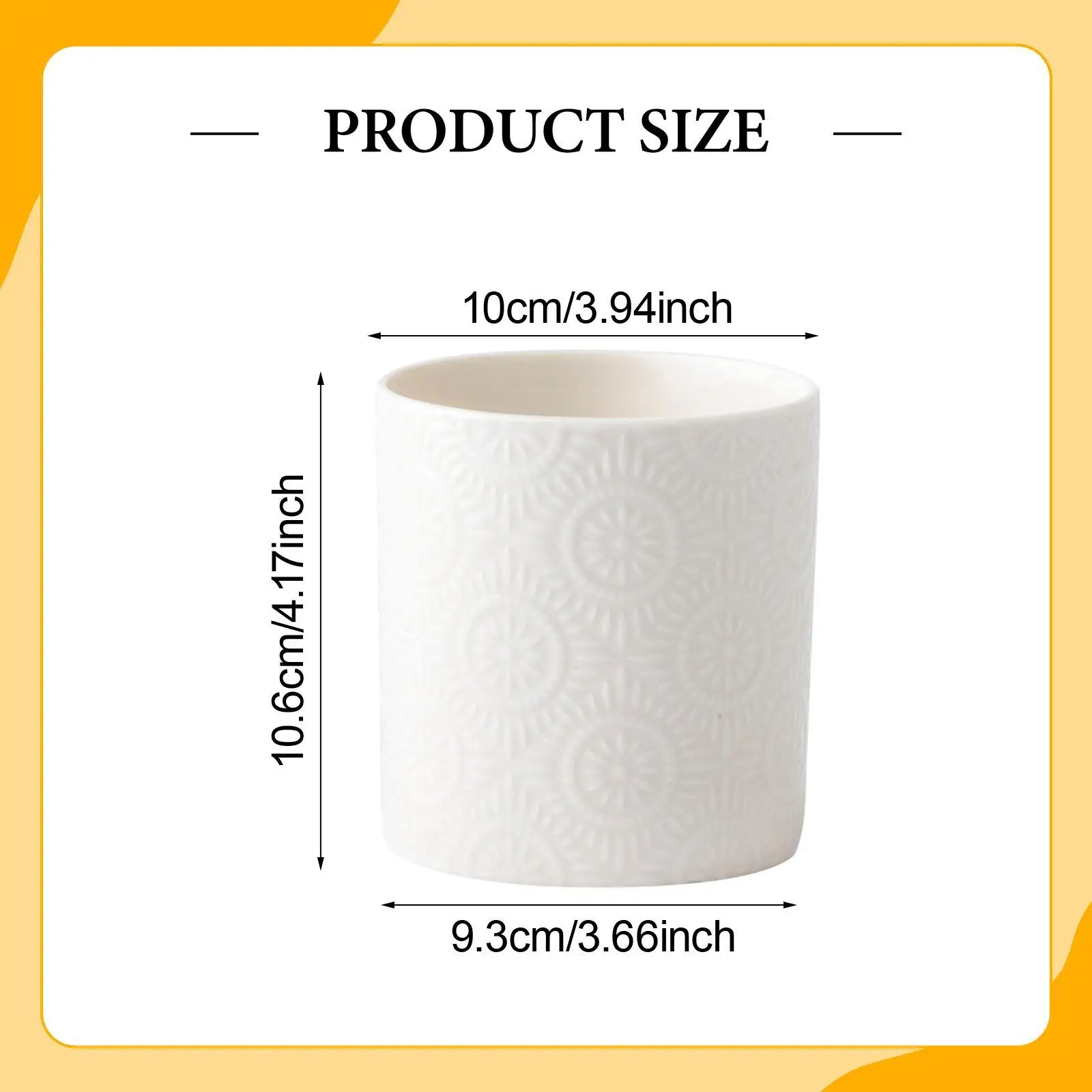 Ceramic Utensil Holder Kitchen Organizer Medium Capacity Embossed Crock for Cooking Tools Desk Storage