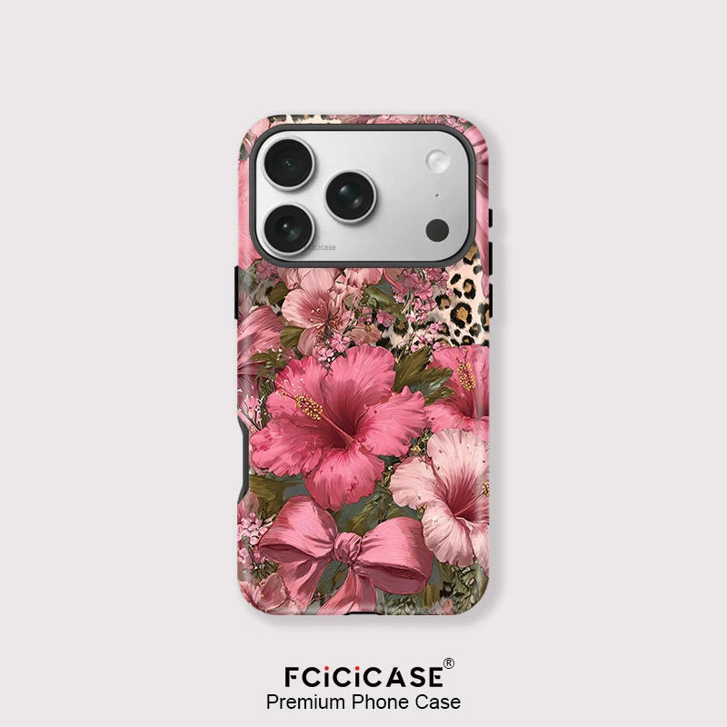 

Роскошный чехол Fcicicase с цветочным рисунком для iPhone 11 12 13 14 15 16 17 Pro Max 16 15 Plus 17 Air для Magsafe Magnetic Bumper Cover