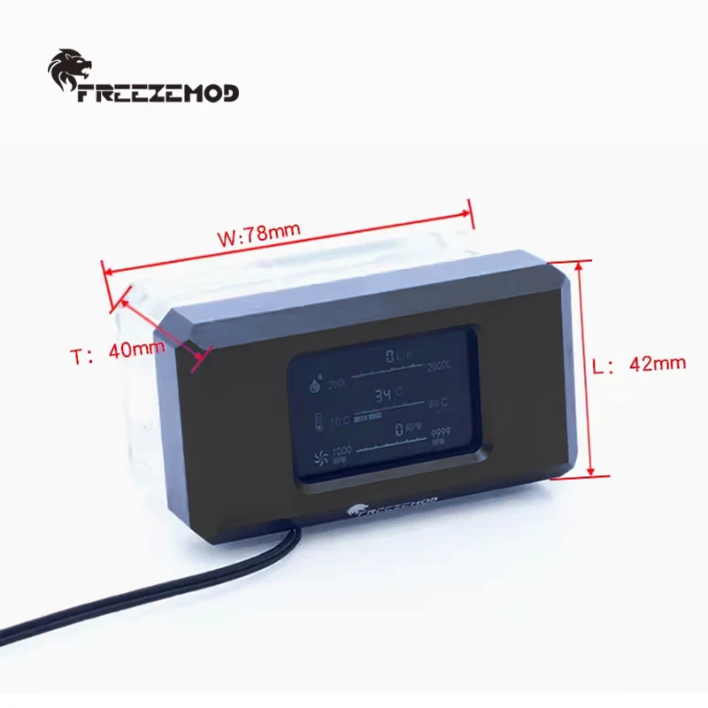 FREEZEMOD LSJ-ZN PC مبرد سائل 5 فولت ARGB مستشعر التدفق + معدل التدفق + ميزان الحرارة 3 في 1 شاشة تبريد المياه الرقمية OLED،