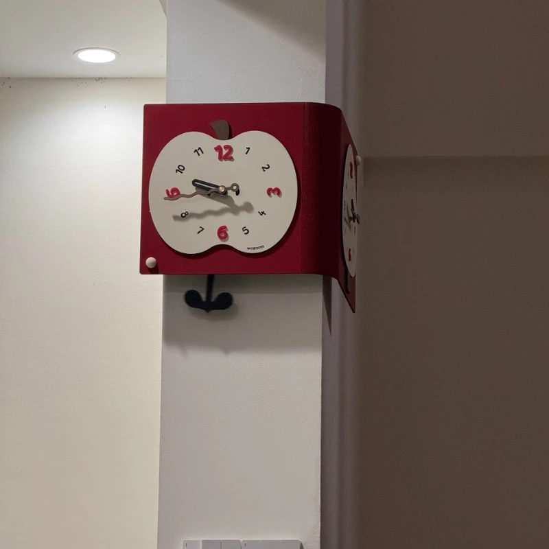 

Modern Dual-Faced Wall Clock Minimalist Corner Timepiece for Living Room Scandinavian Angle Mount Clock Creative Home Decor