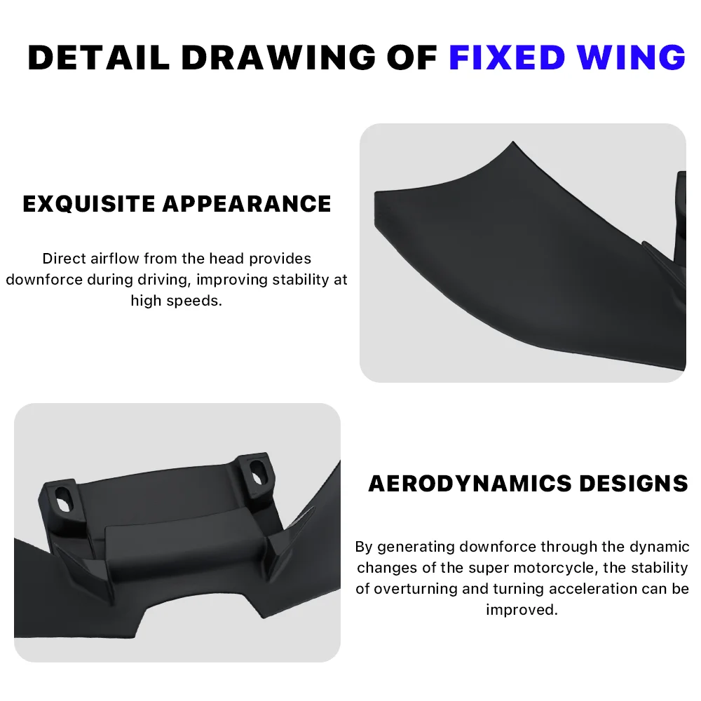لدراجة نارية ياماها R7 2021-2025 منقار وينجليت داونفورس عارية المفسدين الأمامي الجبهة السفلى الشفة المفسد الجناح الثابت