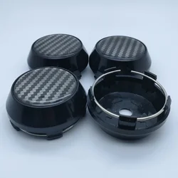 4pcs 64mm 65mm 자동차 휠 센터 캡 탄소 섬유 45mm 엠 블 럼 로고 림 Hubcap 커버 아우디 좌석 VW 골프 Skoda 액세서리