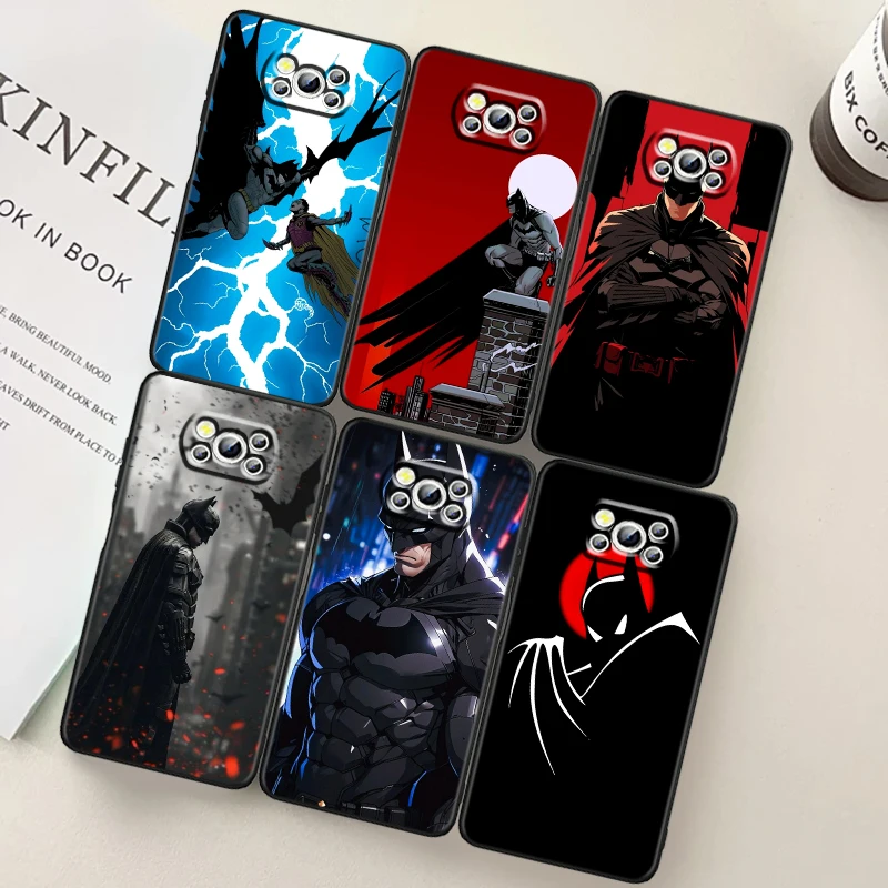 B-Batmans Art Popular Cool For Xiaomi Mi Poco F5 F4 F3 X6 X5 X4 X3 M6 M5 M5S M4 M3 C65 Pro GT NFC 5G Black Funda Phone Case