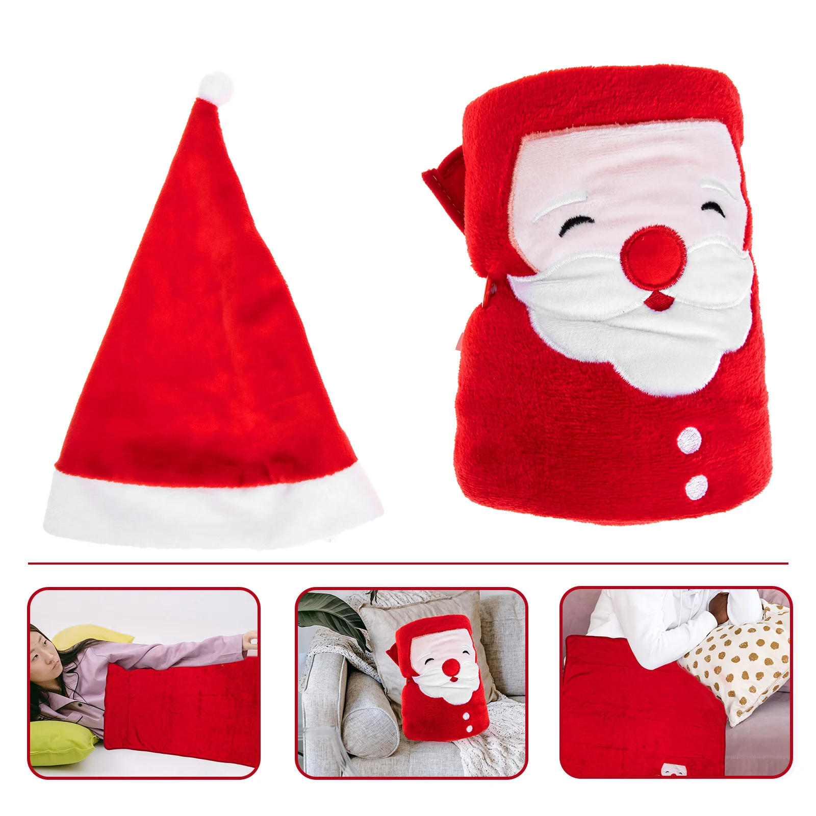 

Santa Claus Christmas Blanket Supple Flannel Warm Nap Blanket for Home Decor Home Supplies Santa Claus Blankets