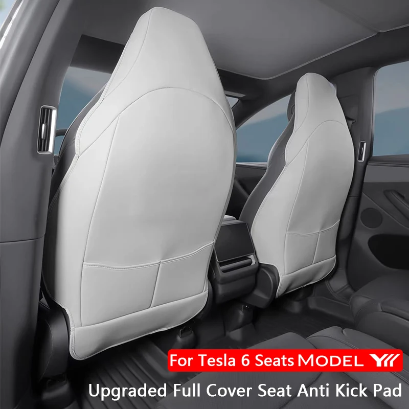 Autositz-Rückenlehnen-Schutzpolster für Tesla Model YL 6-Sitzer, Leder, vollständig umschließend, Schutzabdeckung für die Rückseite der ersten Sitzreihe gegen Kratzer – Detail 1