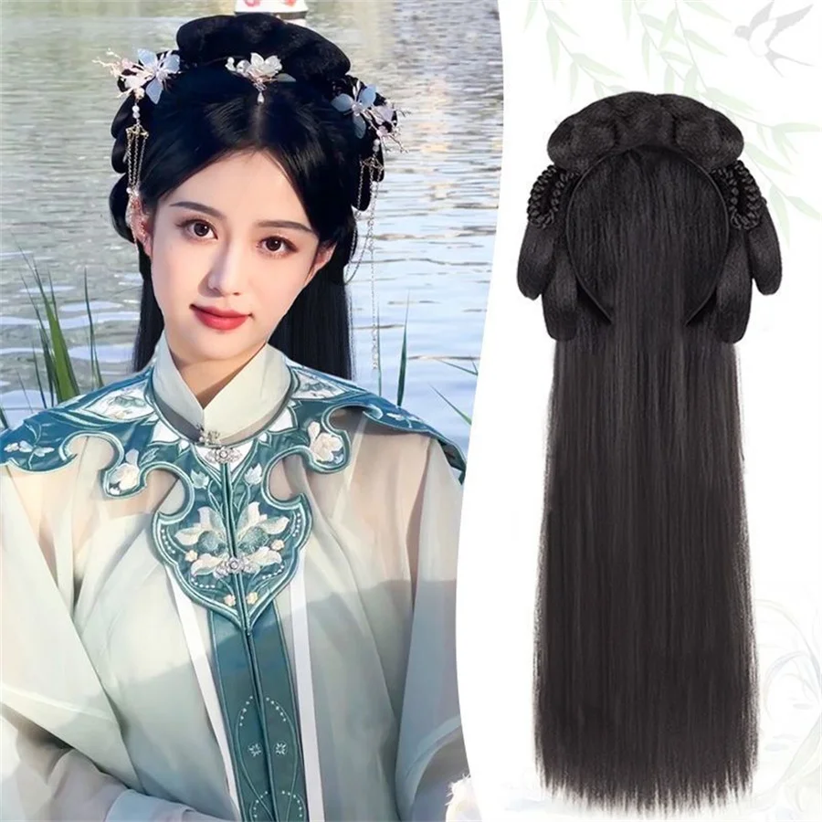 Hanfu Wig Headband Antique Bow Bun Novice Daily Song And Ming Dynasty Costume Style Bun