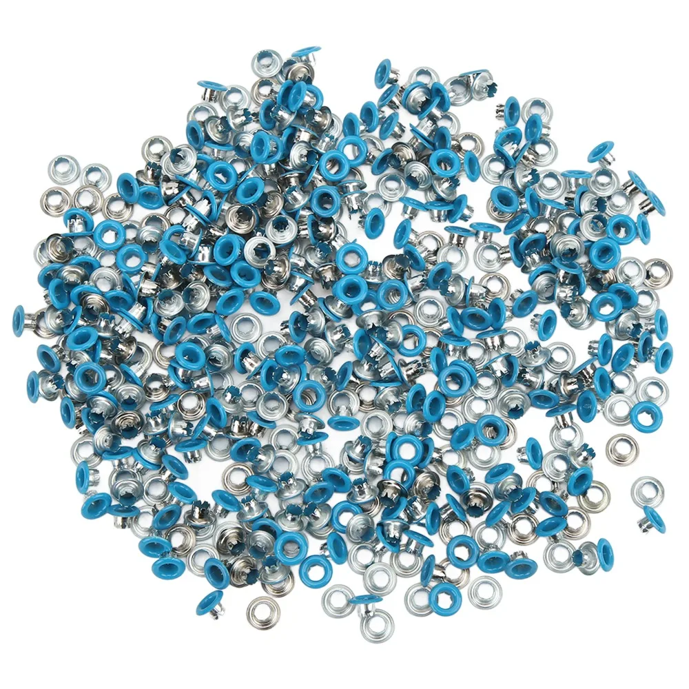 500pcs 4.5mm Hole Eyelet Grommets Kit Yellow & Blue Fine Workmanship Metal Eyelets Kit Round Grommets Set For DIY Projects
